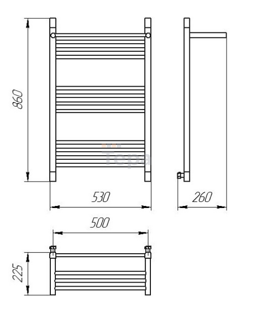 Водяной полотенцесушитель Богема-люкс c полкой - фото 2